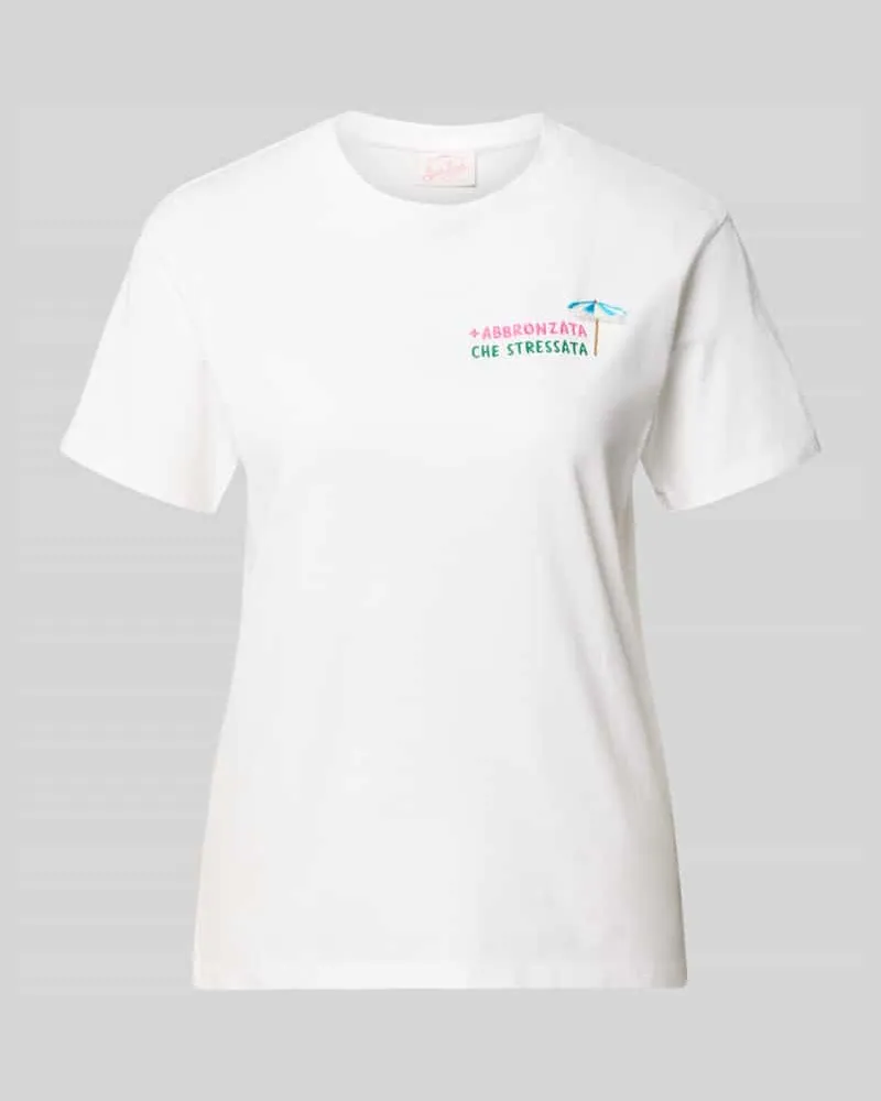 MC2 Saint Barth T-Shirt mit Motiv- und Statement-Stitching Modell 'EMILIE Weiss