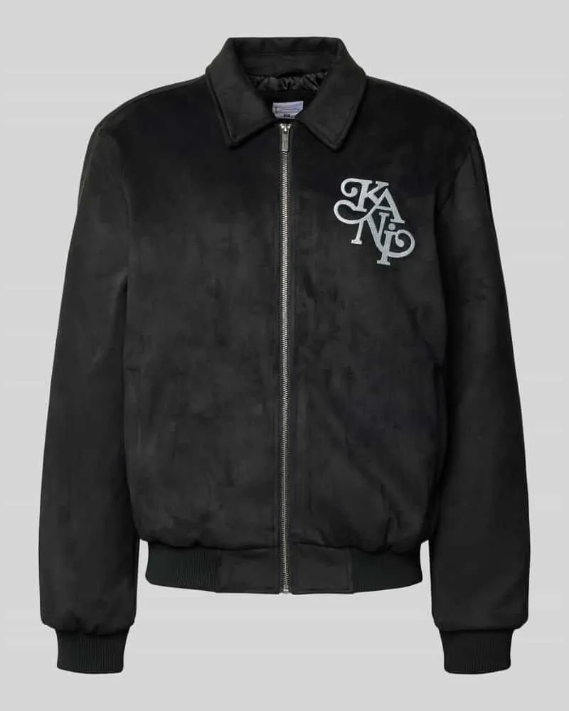 Karl Kani Jacke in Leder-Optik mit Label-Stitching Black