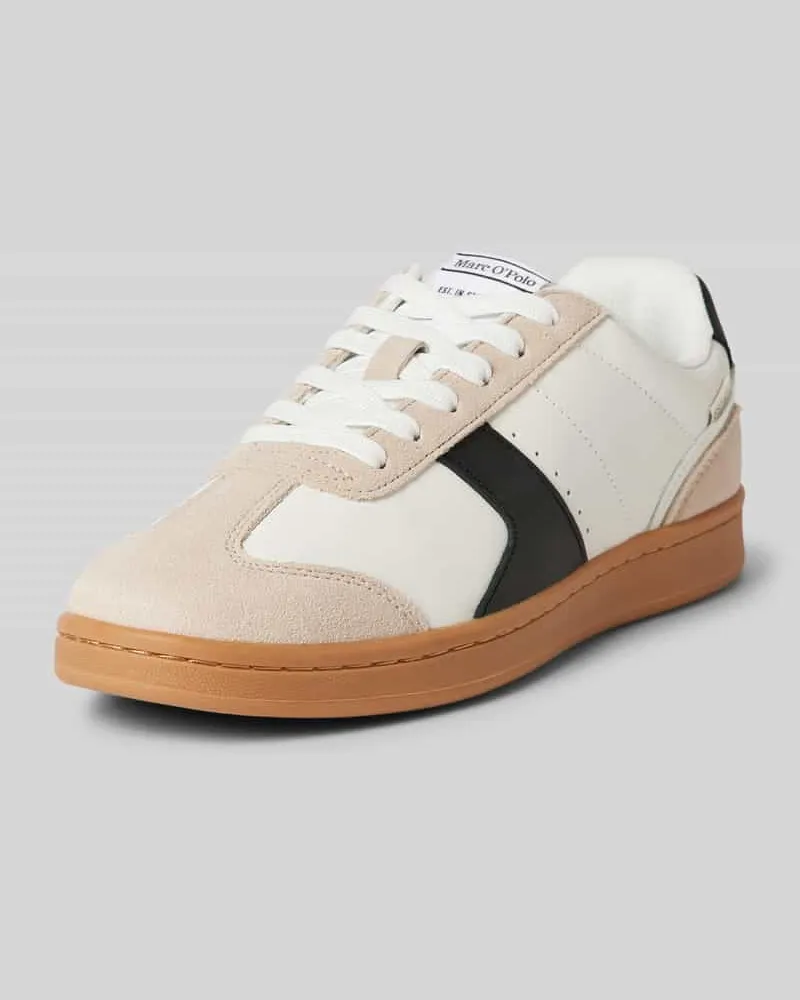 Marc O'Polo Ledersneaker mit Label-Patch und -Detail Modell 'VIOLETTA Beige