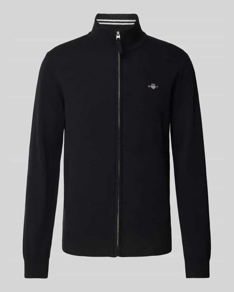 Gant Strickjacke mit Reißverschluss Black