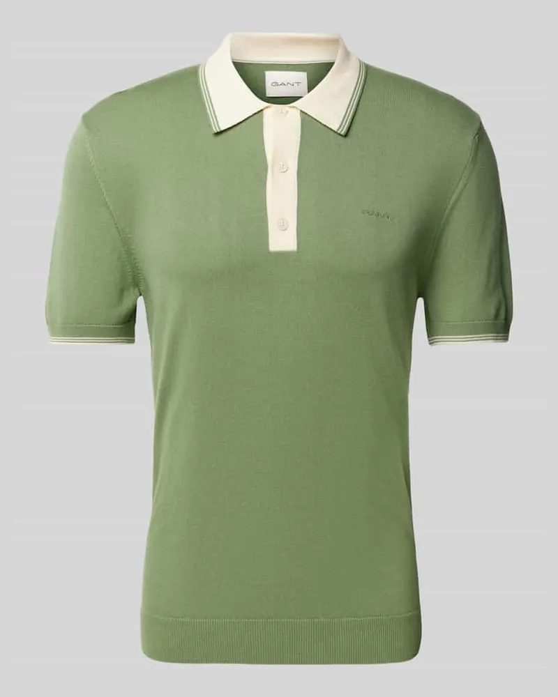 Gant Slim Fit Poloshirt mit Label-Stitching Schilf