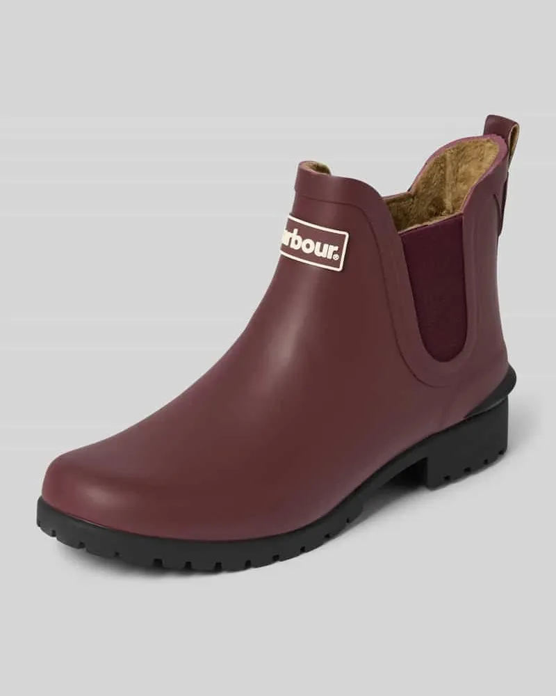 Barbour Gummistiefel mit Label-Detail Modell 'Kirkton Chelsea Welly Bordeaux