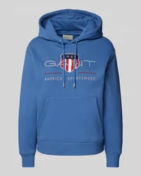 Gant Hoodie mit Label-Stitching Hellblau