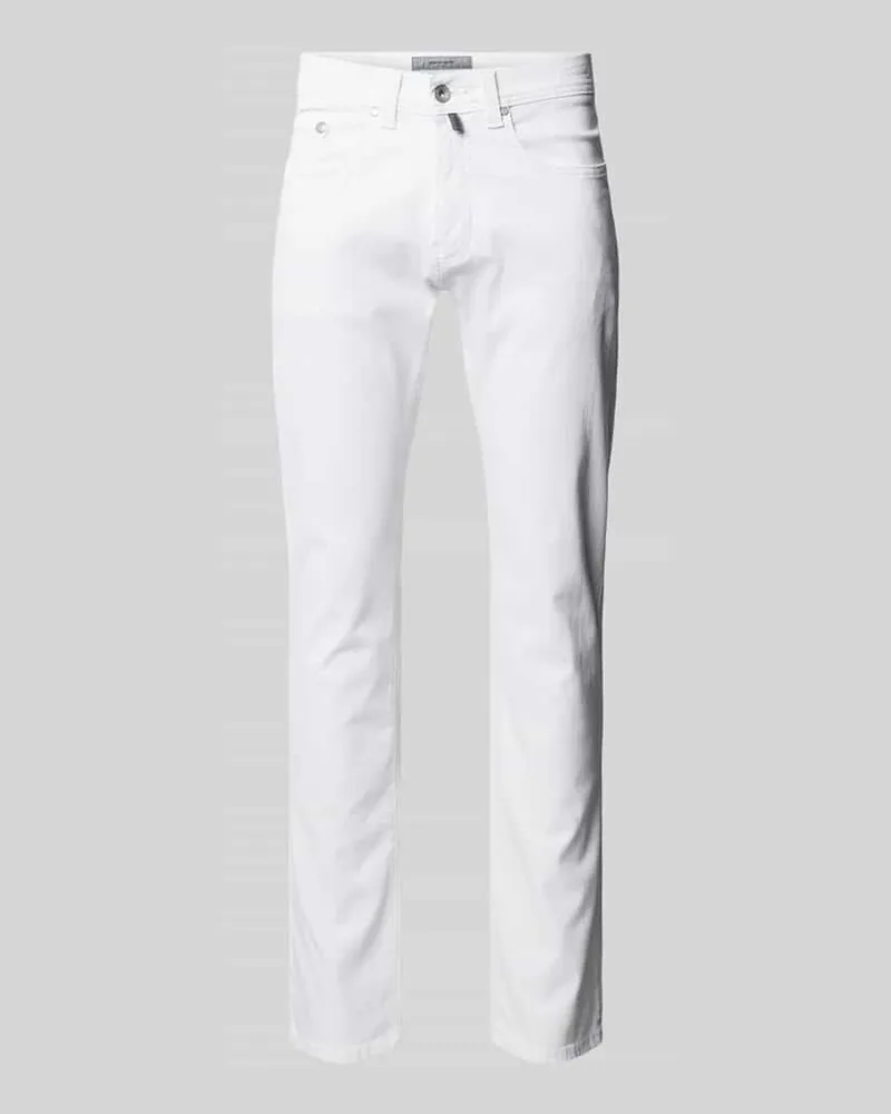 Pierre Cardin Hose in unifarbenem Design Modell 'Lyon Tapered Weiss