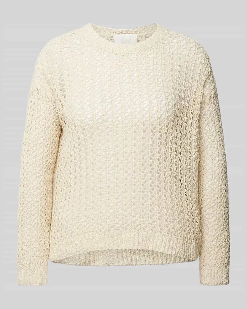 MARELLA Strickpullover mit Lochstickerei Modell 'RIVA Weiss