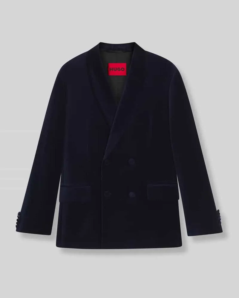 HUGO BOSS Regular Fit Sakko aus Baumwoll-Samt Modell 'KARLO254E1X Marine