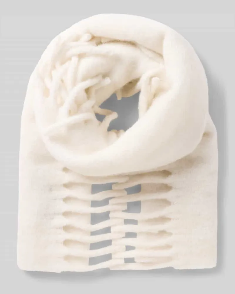 Marc Cain Schal mit Ausfransungen Offwhite