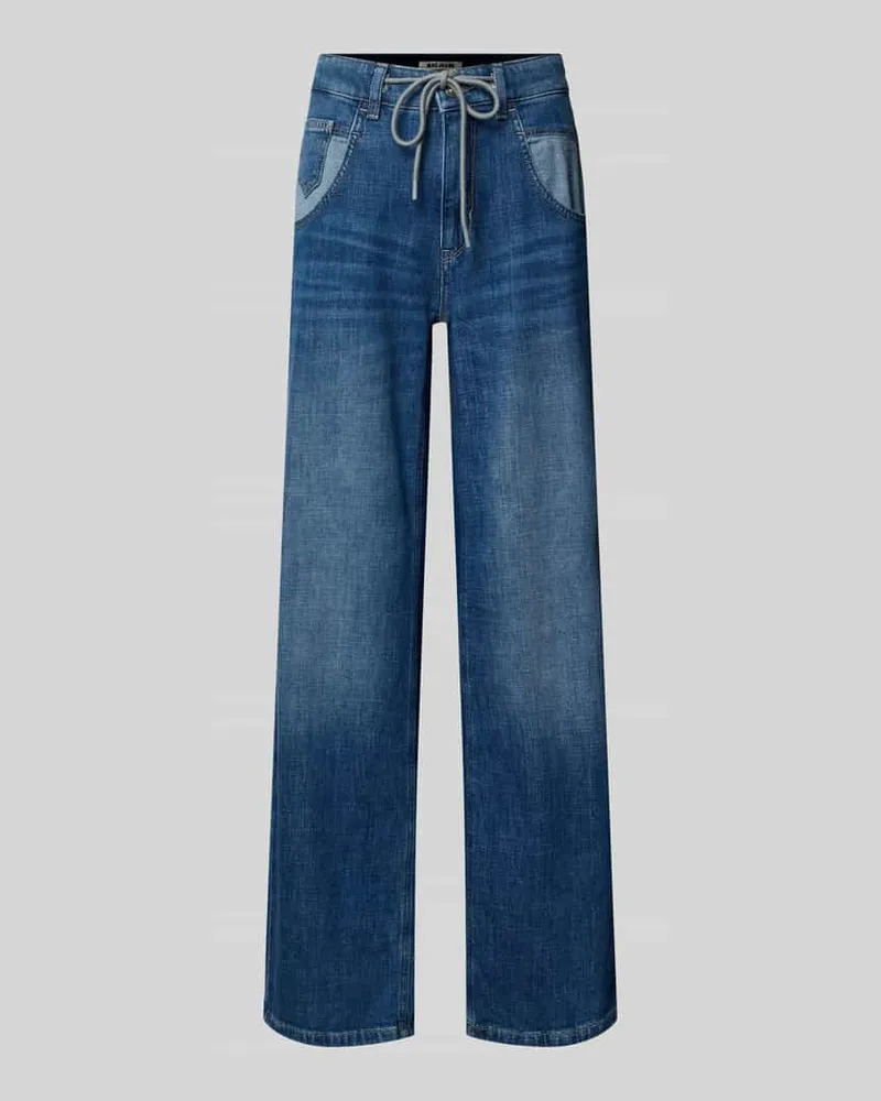 MAC Jeans Jeans mit weitem Bein und Tunnelzug Dunkelblau
