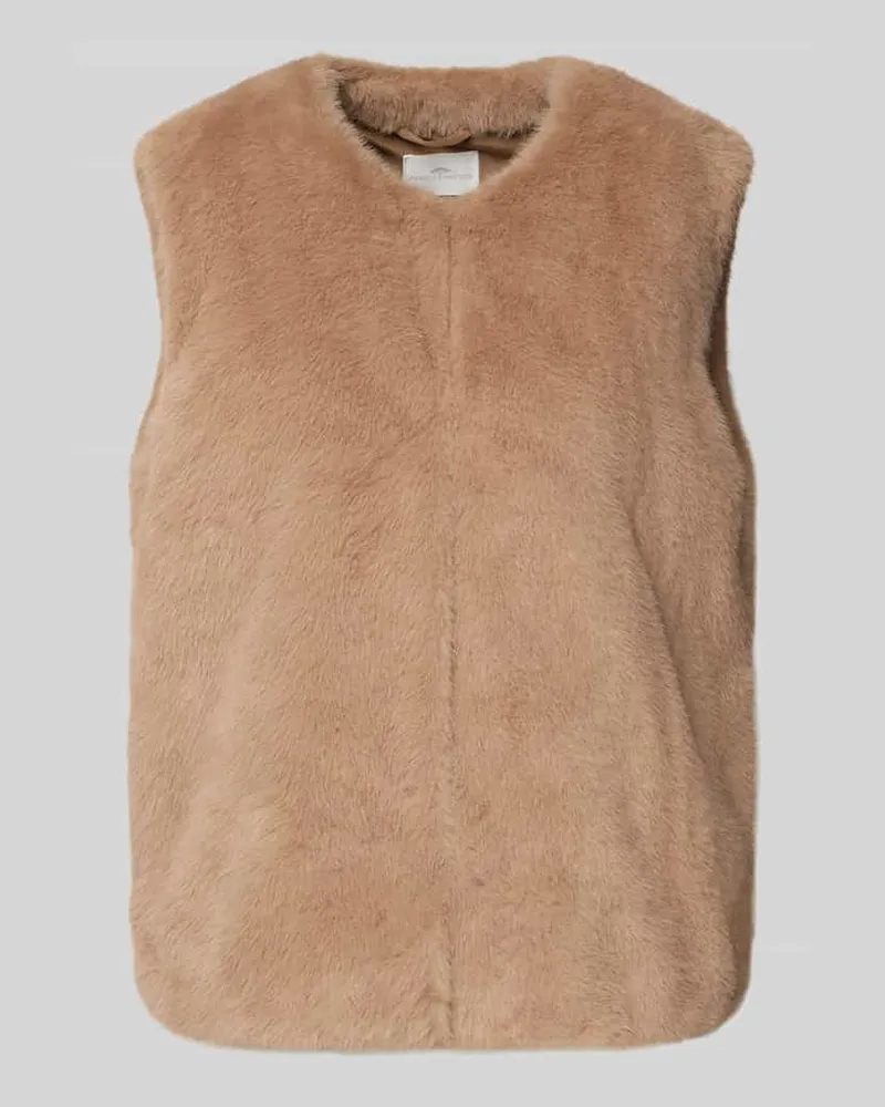 Fynch-Hatton Weste mit Kunstfellbesatz Beige