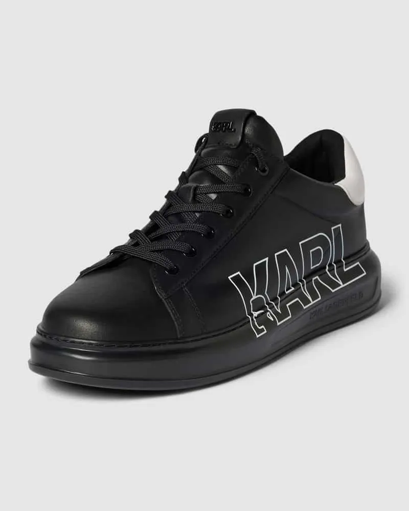 Karl Lagerfeld Sneaker aus Leder mit Label-Print Black