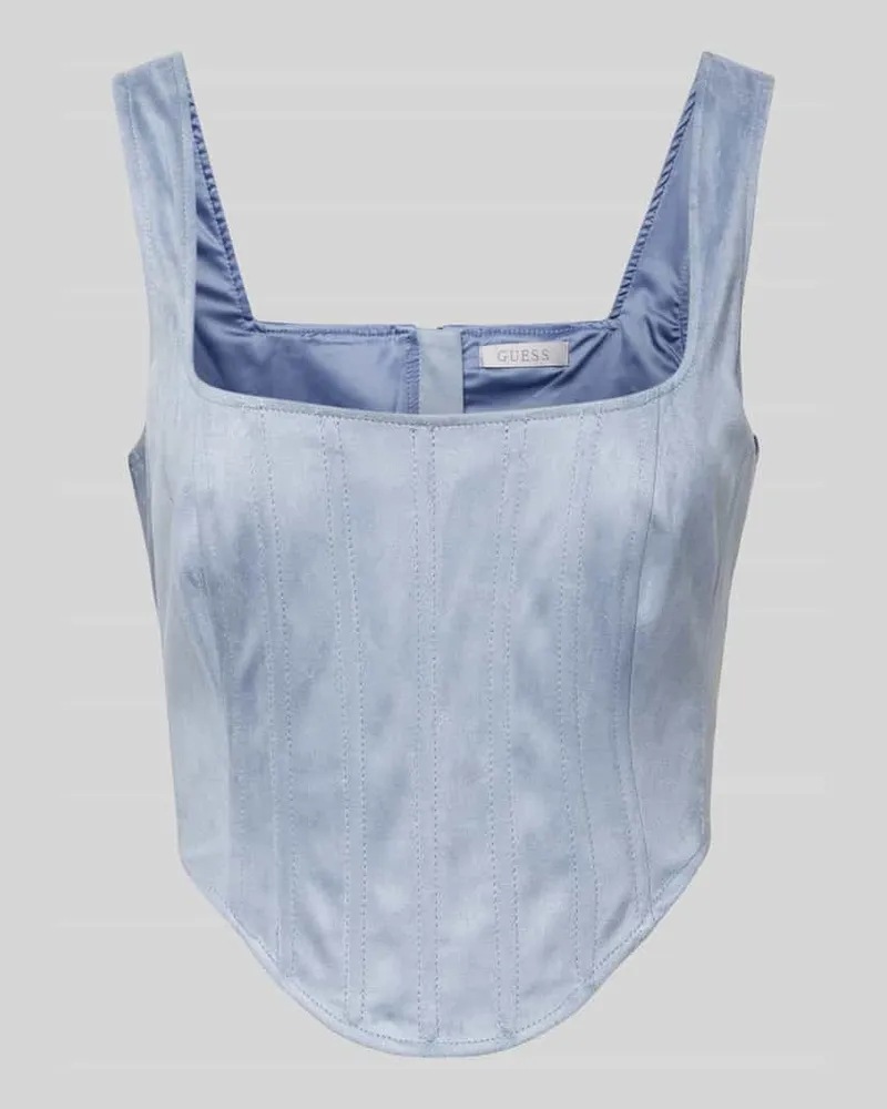 Guess Crop Top mit Karree-Ausschnitt Modell 'ORIOLA Jeansblau