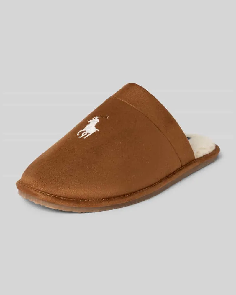 Ralph Lauren Hausschuhe mit Label-Stitching Cognac