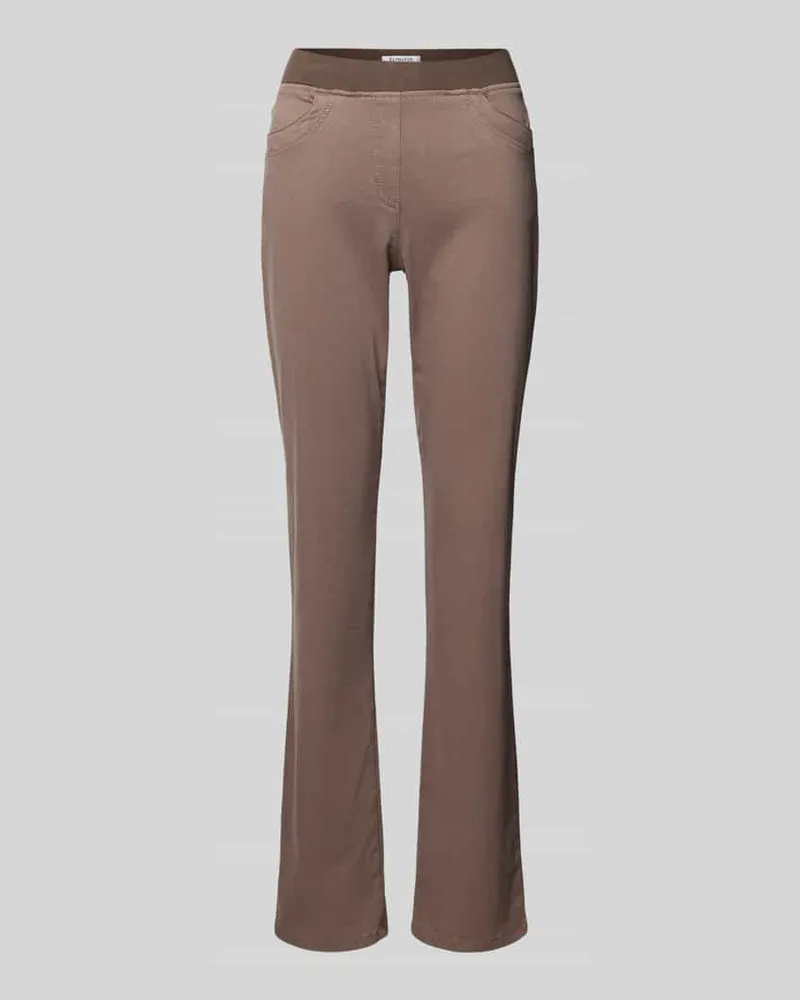 Brax Flared Fit Stoffhose aus Lyocell-Mix Modell 'Pamina Taupe
