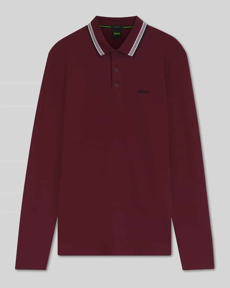 HUGO BOSS Regular Fit Poloshirt aus reiner Baumwolle Modell 'Plisy Bordeaux