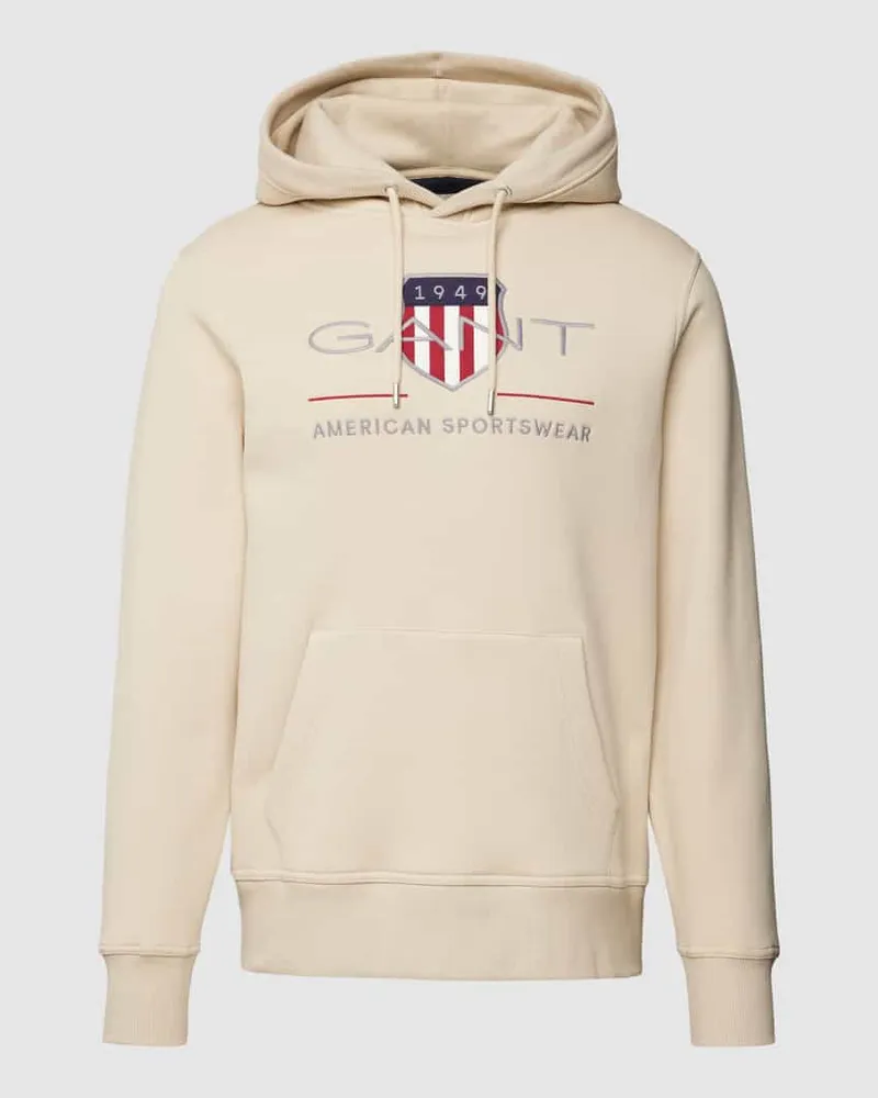 Gant Hoodie mit Label-Stitching Modell 'ARCHIVE SHIELD Sand