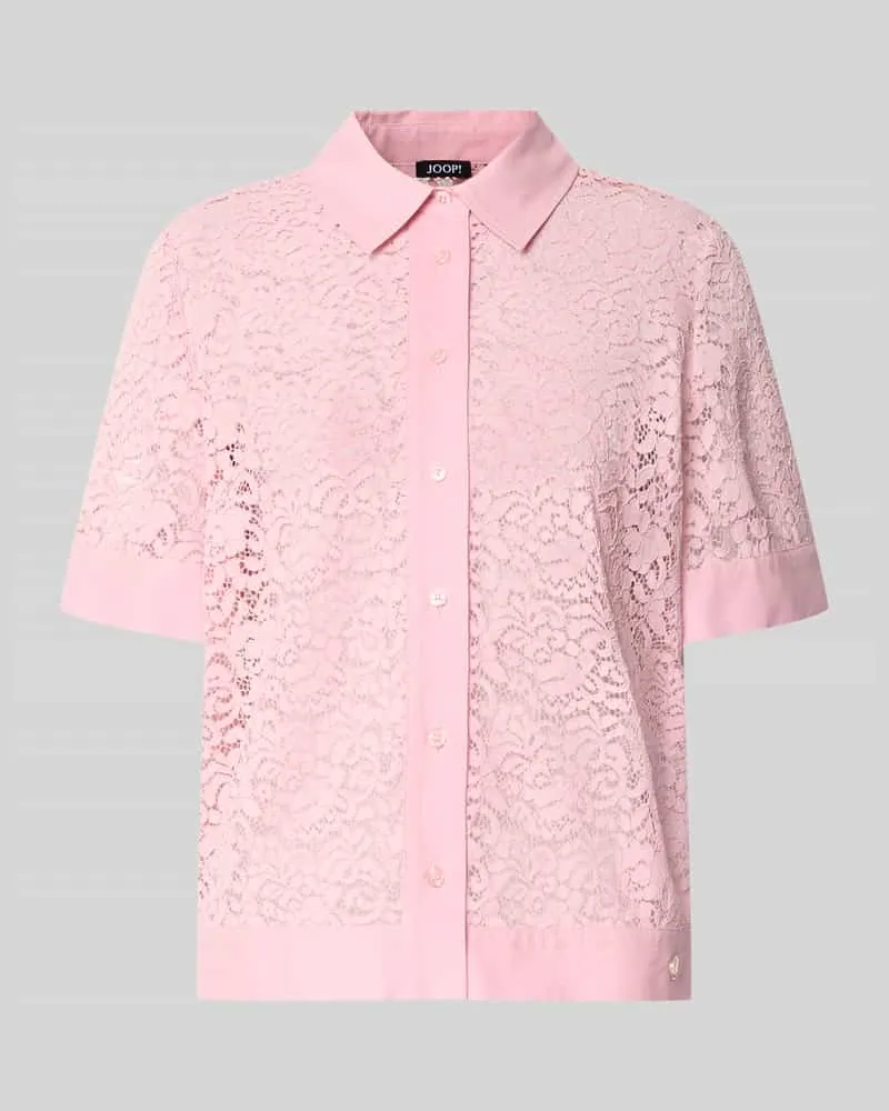 JOOP! Regular Fit Bluse aus Spitze Modell 'Blandine Pink