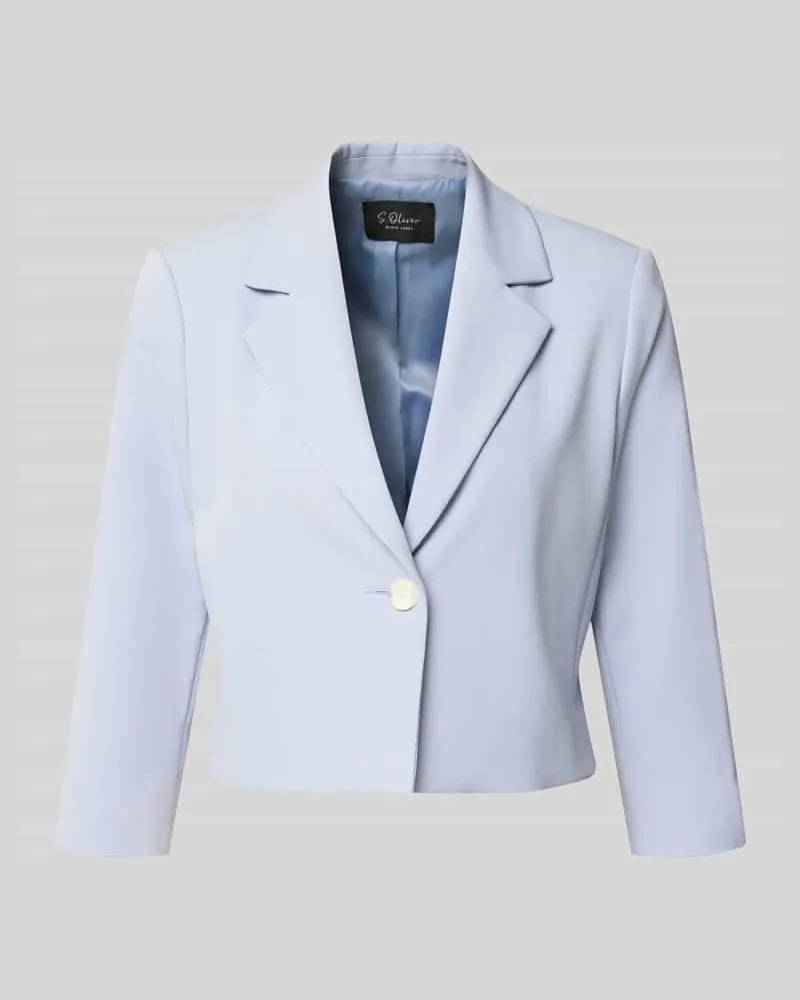 S.Oliver Regular Fit Kurzblazer mit 1-Knopf-Verschluss Rauchblau