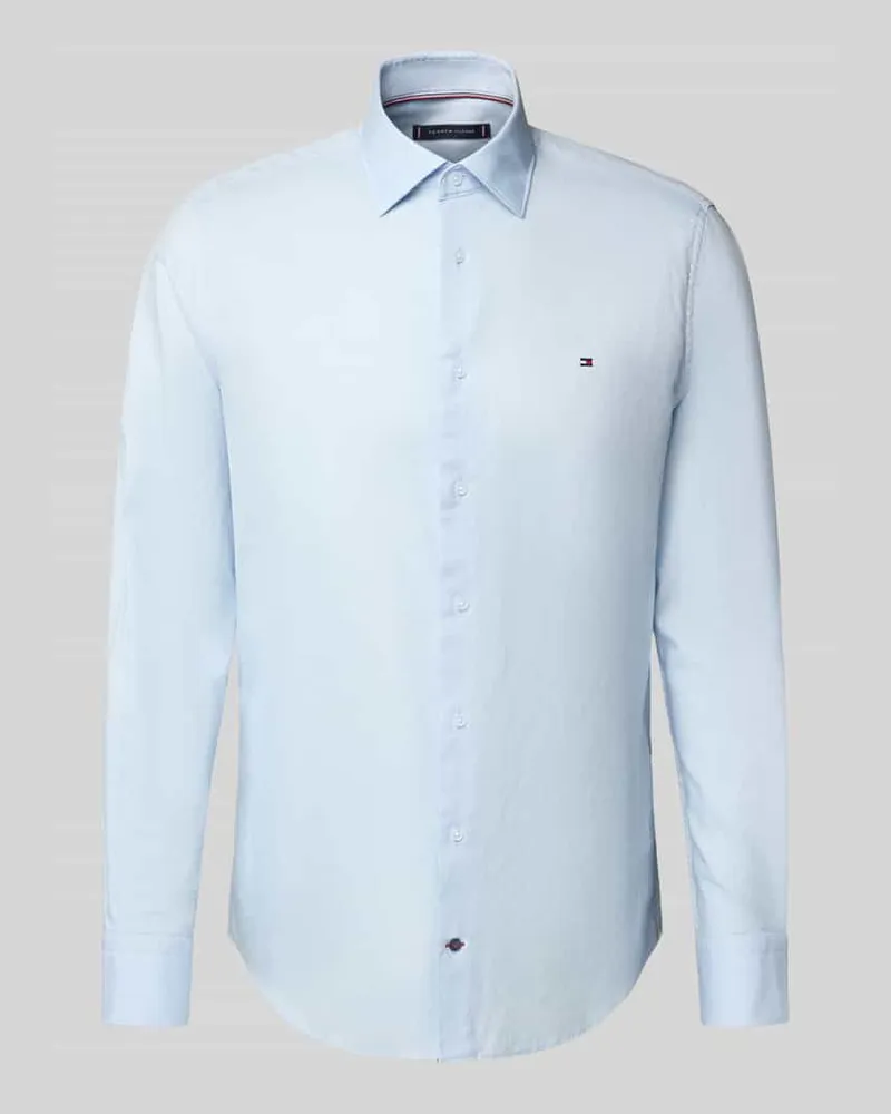 Tommy Hilfiger Regular Fit Businesshemd aus Twill Bleu