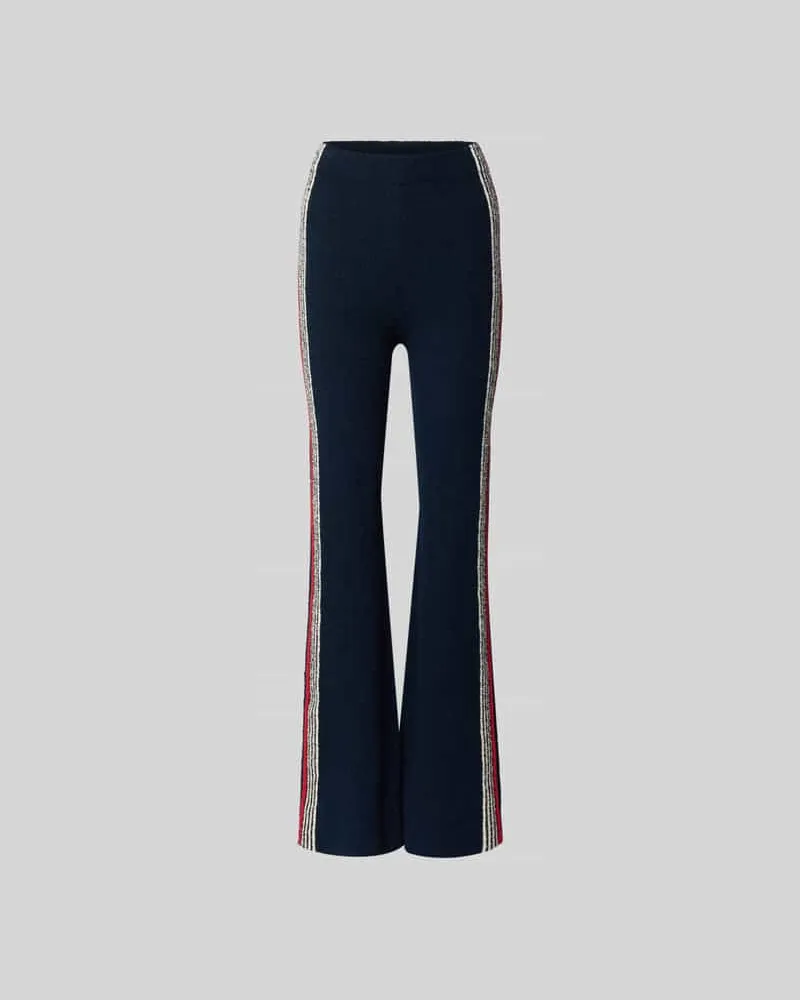Paco Rabanne Flared Fit Stoffhose in Strick-Optik Marine