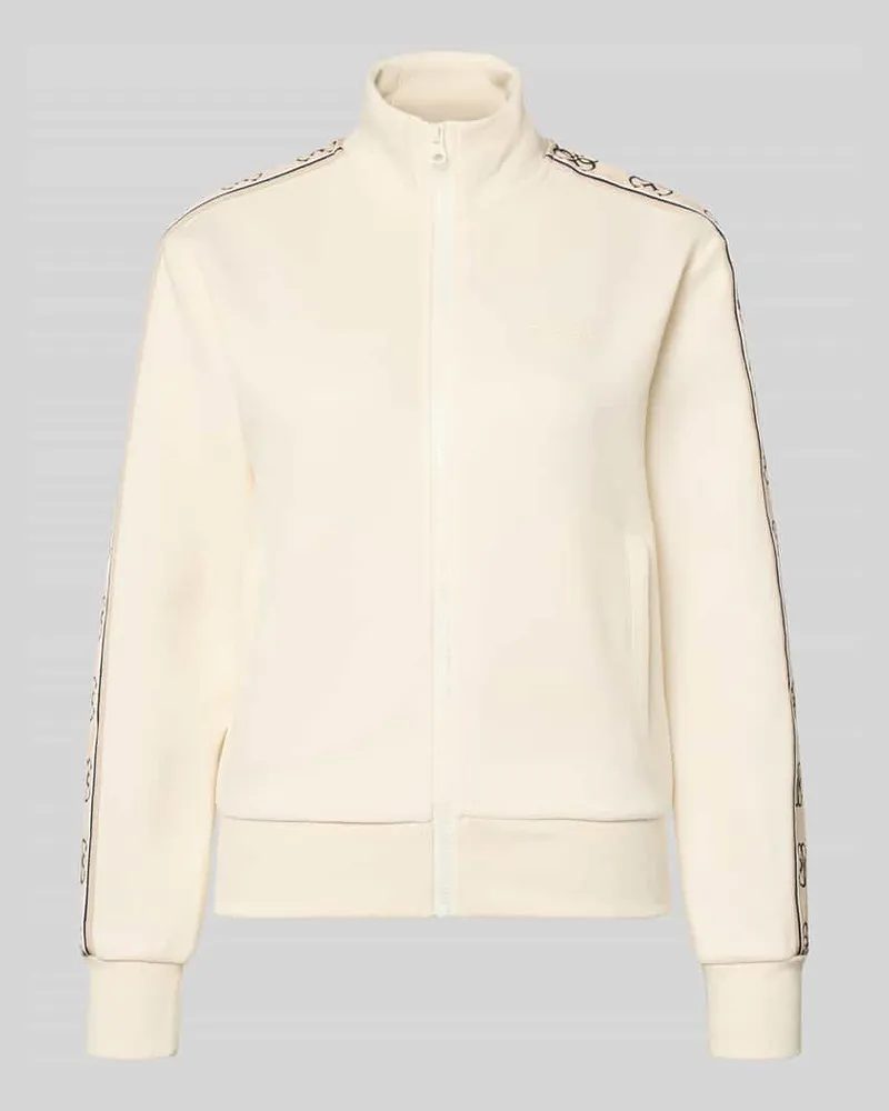 Guess Sweatjacke mit Stehkragen und Eingrifftaschen Modell 'BRITNEY Ecru