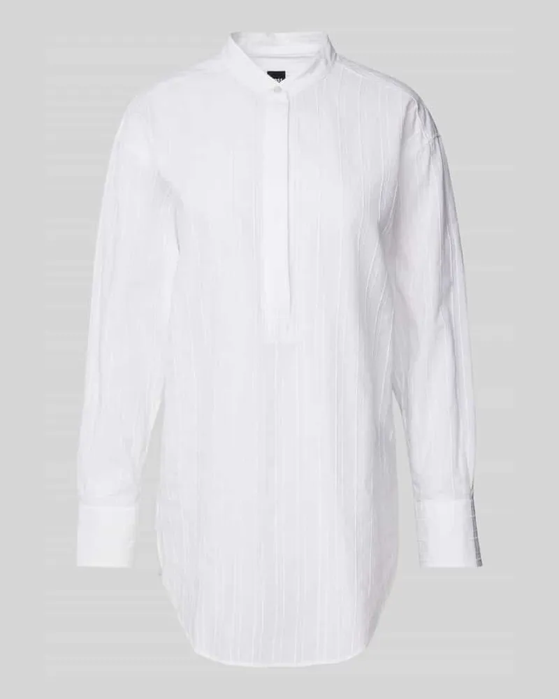 HUGO BOSS Regular Fit Bluse mit Stehkragen Modell 'Brooke_Wednesday Weiss