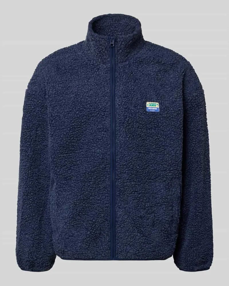 American Vintage Sweatjacke Modell 'HOKTOWN' mit Logo-Patch Dunkelblau
