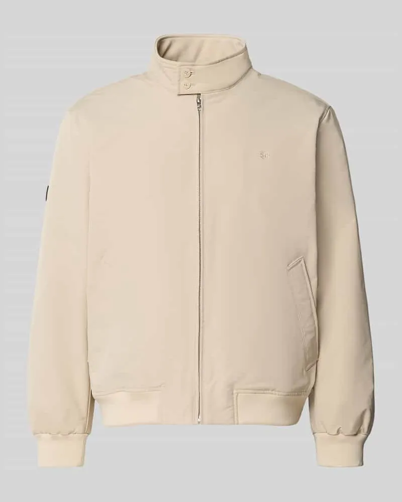 Superdry. Regular Fit Jacke mit Logo-Stitching Modell 'HARRINGTON Stein