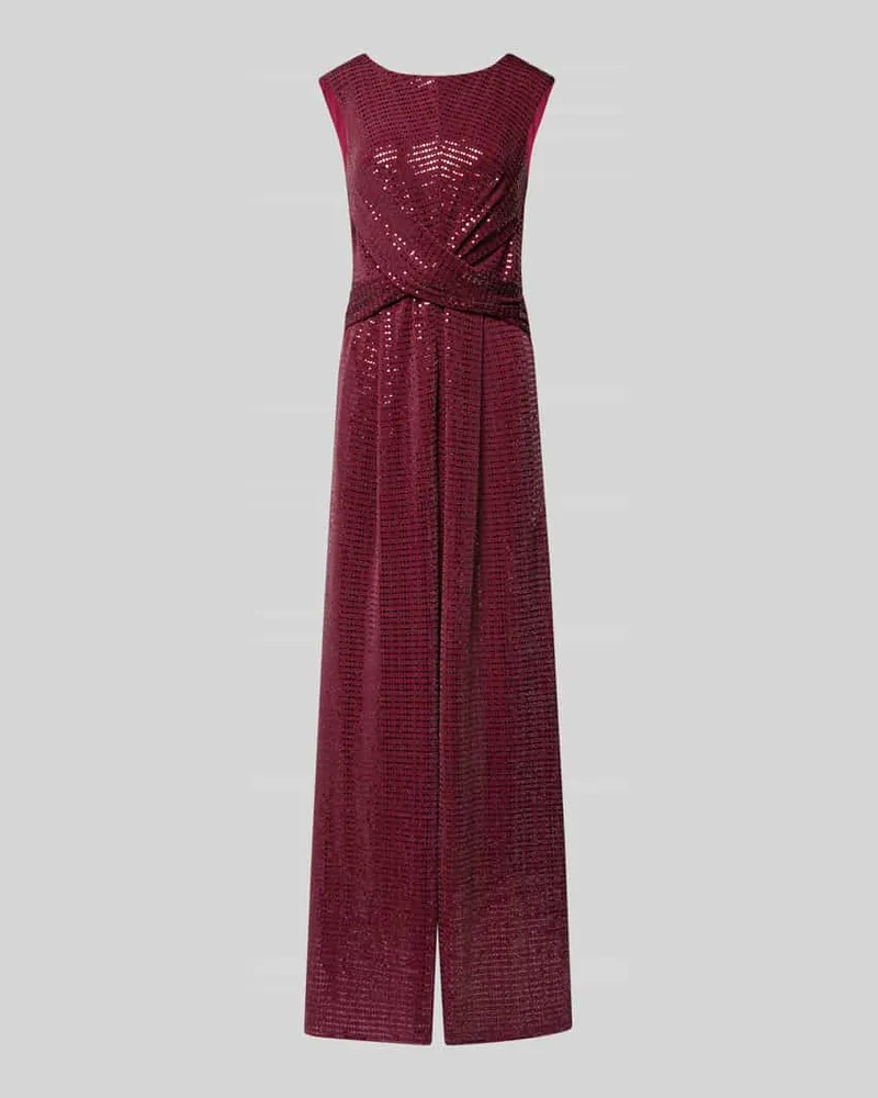 Vera Mont Relaxed Fit Jumpsuit mit Paillettenbesatz Bordeaux