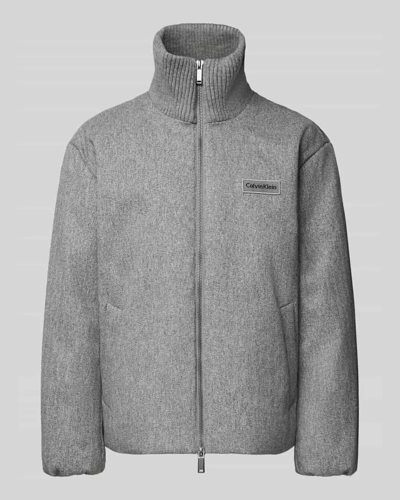 Calvin Klein Jacke mit Stehkragen und Zweiwege-Reißverschluss Mittelgrau