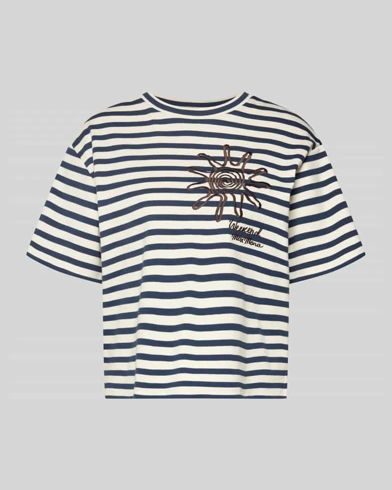 Max Mara Regular Fit T-Shirt aus reiner Baumwolle Modell 'SABATO Dunkelblau