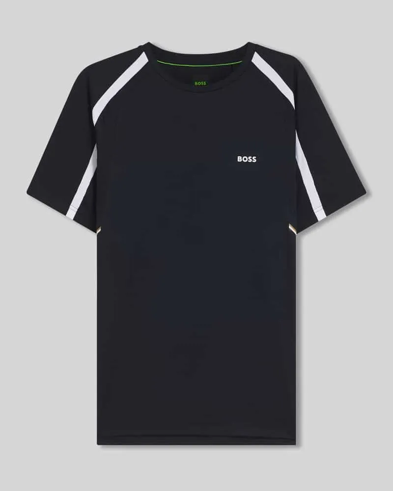 HUGO BOSS Slim Fit Sport T-Shirt mit Logo-Schriftzug Marine