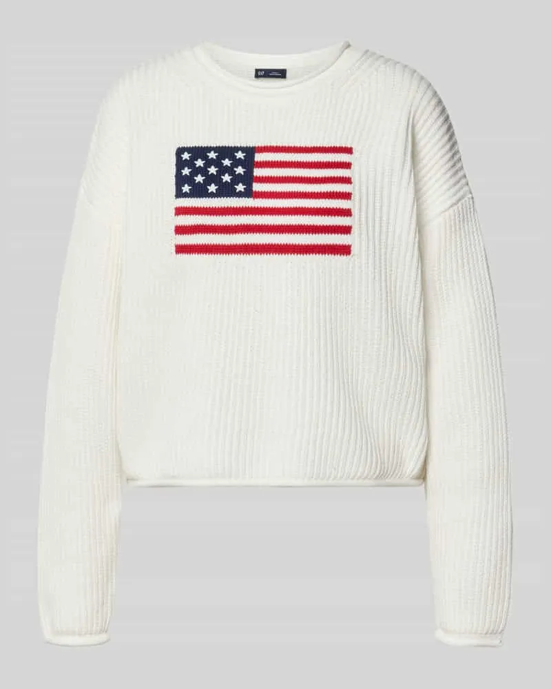GAP Strickpullover mit überschnittenen Schultern Offwhite