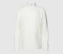 Regular Fit Smokinghemd aus einer Leinenmischung