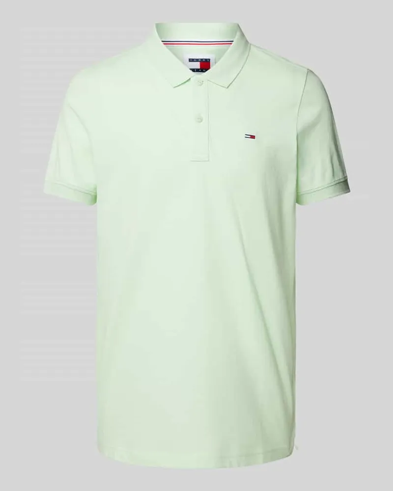Tommy Hilfiger Slim Fit Poloshirt mit Logo-Stitching Mint