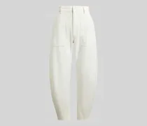Tapered Stoffhose aus reiner Baumwolle