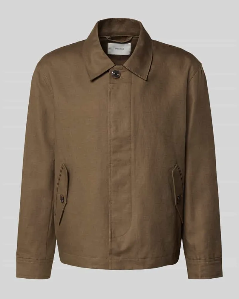 Selected Homme Regular Fit Hemdjacke aus Leinen-Baumwoll-Mix Modell 'LEWIS Dunkelbraun