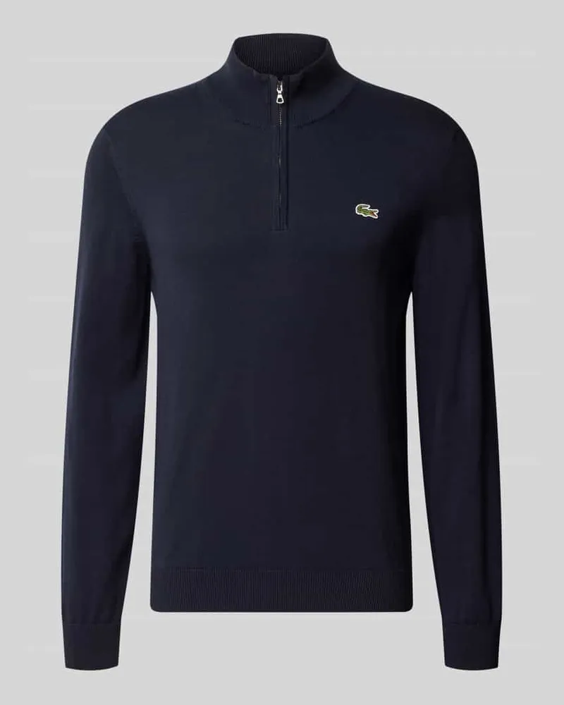Lacoste Pullover mit Troyerkragen Dunkelblau