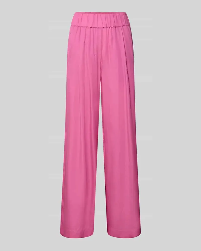 Lanius Wide Leg Stoffhose mit elastischem Bund Pink