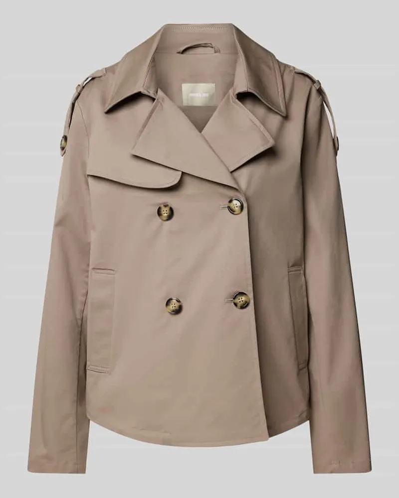 AMBER & JUNE Trenchcoat mit Leistentaschen Taupe
