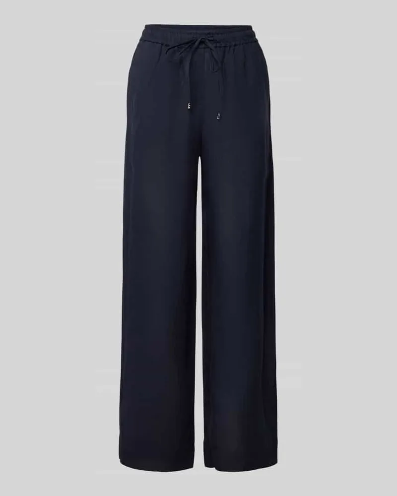 MARELLA Wide Leg Leinenhose mit Tunnelzug Modell 'MATTINO Marine