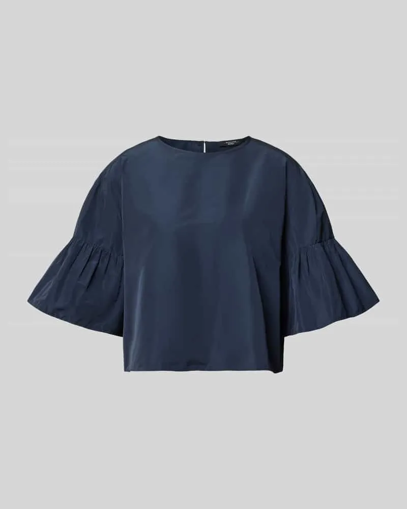 Max Mara Cropped Blusentop mit Baumwoll-Anteil Modell 'BREAK Dunkelblau