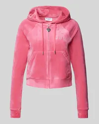 Juicy Couture Sweatjacke mit Label-Strasssteinbesatz Modell 'MADISON Pink