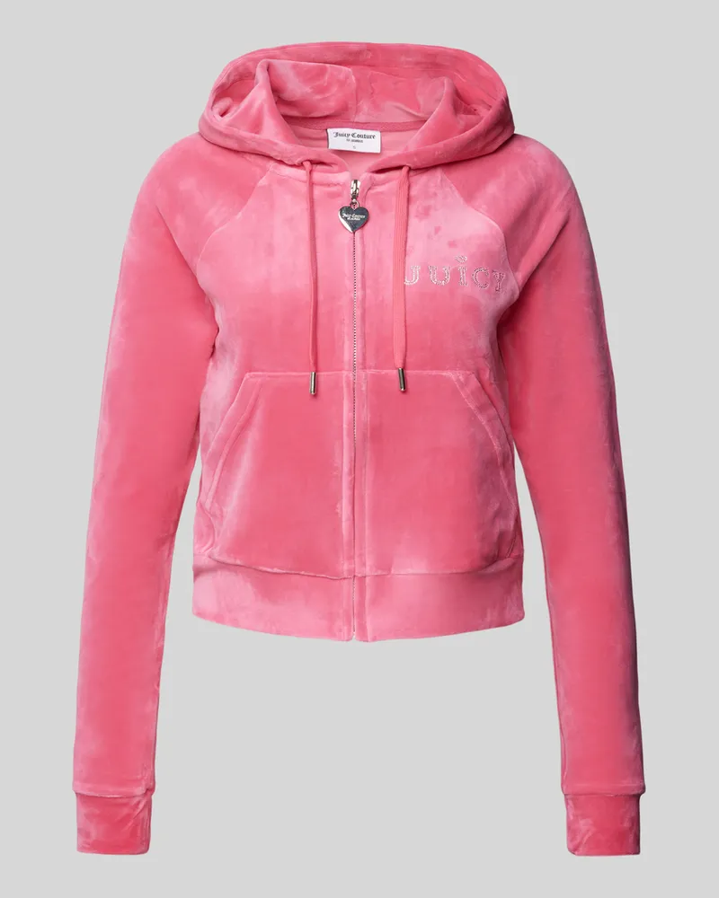 Juicy Couture Sweatjacke mit Label-Strasssteinbesatz Modell 'MADISON Pink