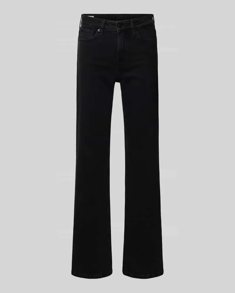 Pepe Jeans Bootcut Jeans aus Baumwoll-Mix Modell 'WILLA Black