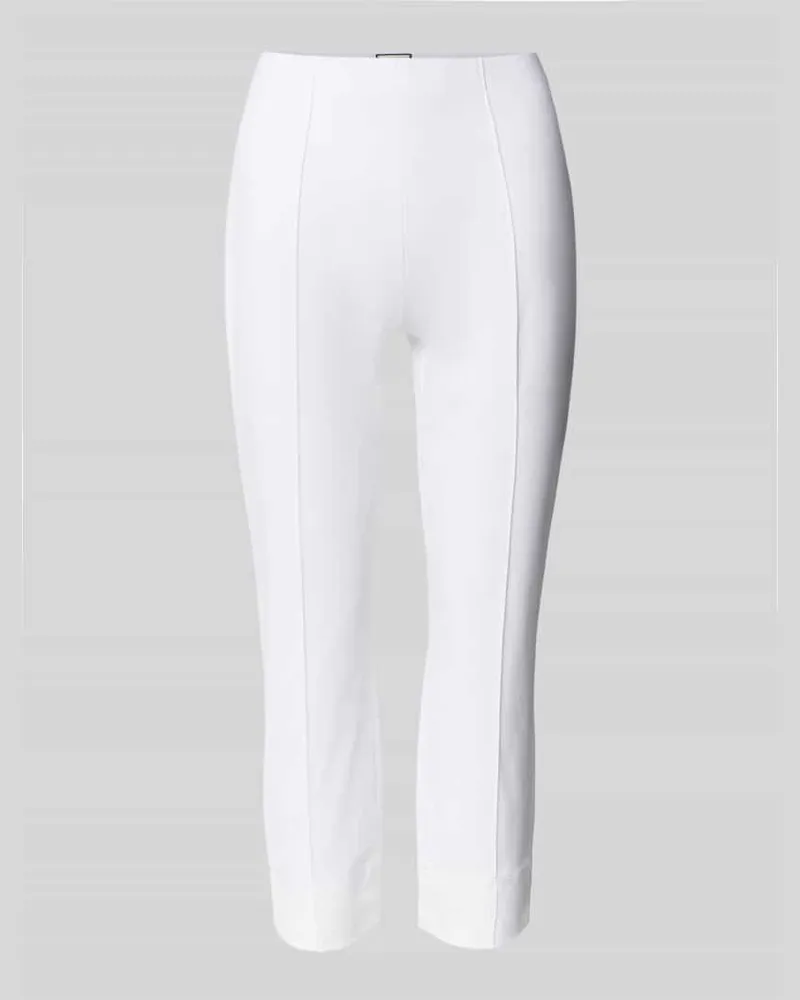 SEDUCTIVE  Skinny Fit Caprihose mit fixierten Bügelfalten Offwhite