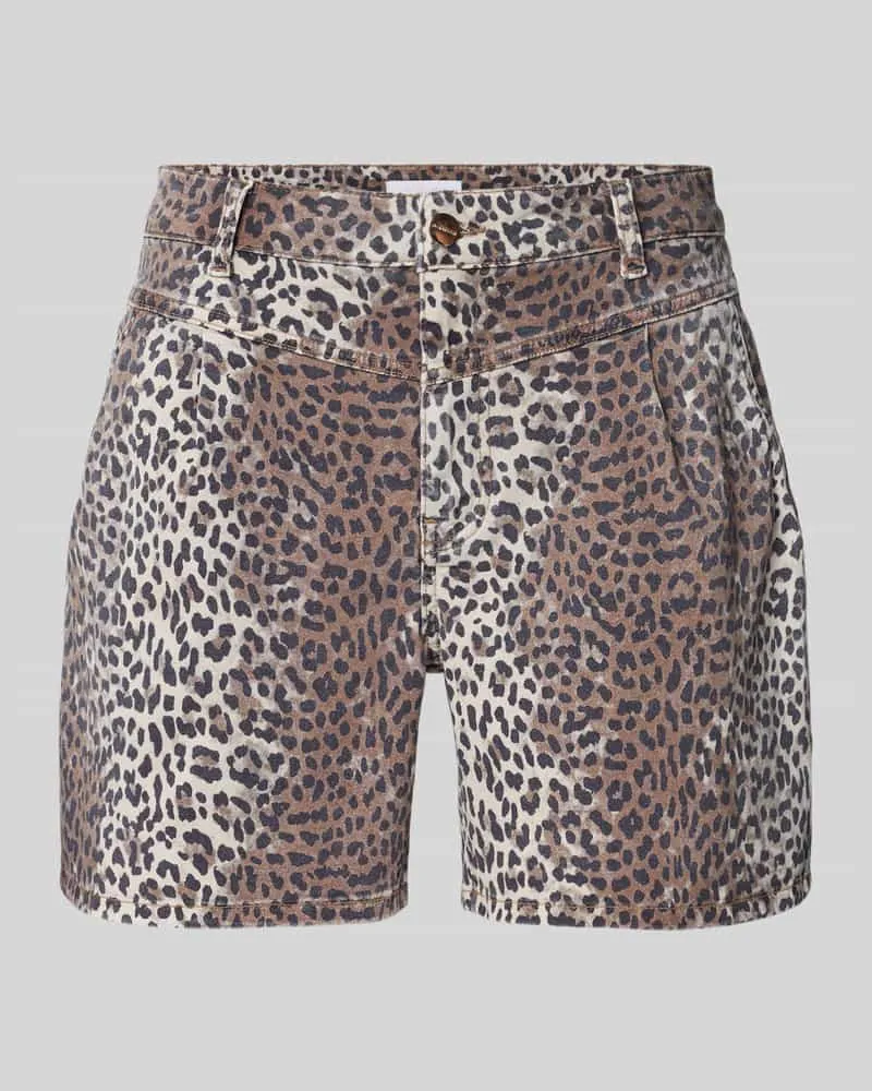 Rich&Royal Relaxed Fit Jeansshorts mit Bundfalten Beige