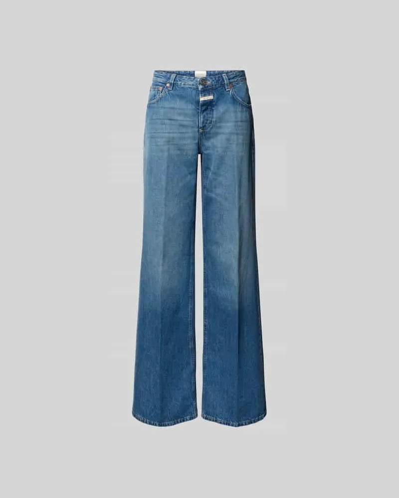 Closed Flared Fit Jeans mit Logo-Patch Jeansblau