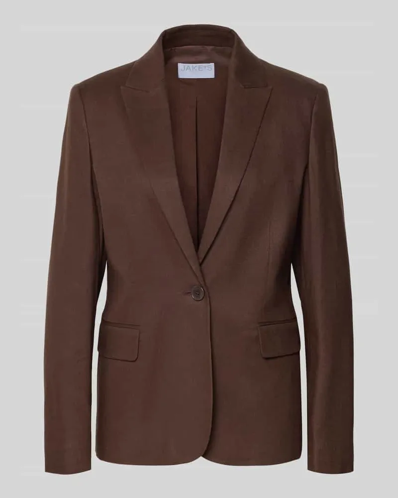 JAKE*S Blazer mit Reverskragen und Pattentaschen Dunkelbraun