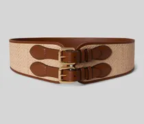 Taillengürtel aus Strohgeflecht mit doppelter Dornschließe