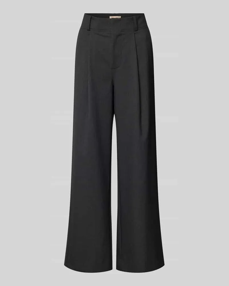 Mos Mosh Wide Leg Stoffhose mit Bundfalten Modell 'Evine Scarla Dunkelgrau